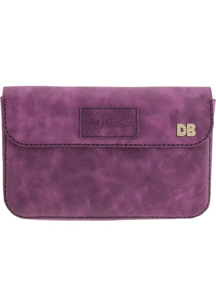 Isme Özel Çıtçıtlı Küçük El Çantası - %100 Rainbow Deri - AC14001 - Mor fırsatları