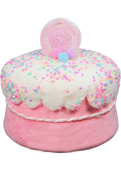 Yılbaşı Süsü Şekerlemeli Pasta Pembe 15 cm