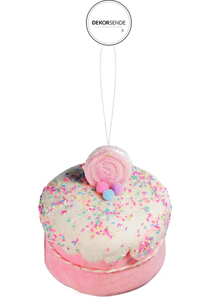 Yılbaşı Süsü Şekerlemeli Pasta Pembe 15 cm fiyatları