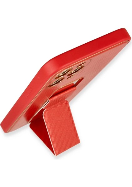 Newface iPhone 12 Pro Kılıf Coco Karbon Standlı Kapak - Kırmızı fırsatları