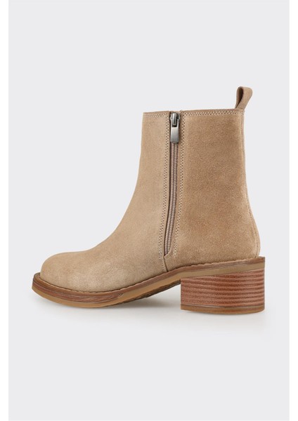 Vizon Deri Kadın Topuklu Bot modelleri