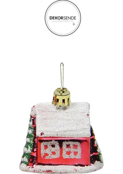 Yılbaşı Süsü 3'lü Tren Ev Kırmızı 6 cm fiyatları