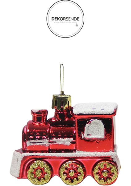 Yılbaşı Süsü 3'lü Tren Ev Kırmızı 6 cm modelleri