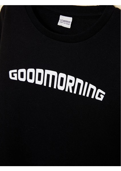 Lcw Kids Siyah Bisiklet Yaka Baskılı Uzun Kollu Erkek Çocuk Sweatshirt fiyatları