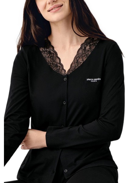 Pierre Cardin Kadın Siyah Uzun Kollu Pijama Takımı 9116 fiyatları