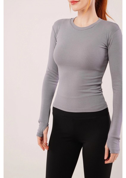 Uzun Kollu Basic Gri Bluz fırsatları