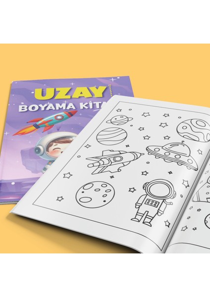 Uzay Macerası Boyama Kitabı – 4-7 Yaş Çocuklar Için 28 Sayfa Eğitici ve Eğlenceli Boyama Kitabı modelleri