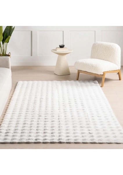 Dekoratif Beyaz Peluş Halı – Kaymaz, Kolay Temizlenen, Yumuşak Dokulu fiyatları