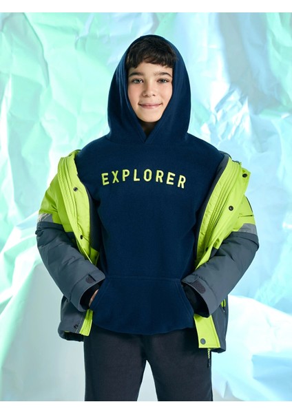 Lcw Kids Lacivert Kapüşonlu Nakışlı Uzun Kollu Polar Erkek Çocuk fiyatları