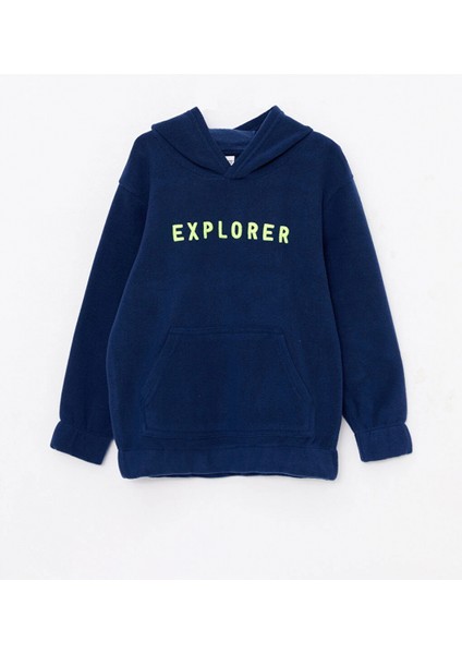 Lcw Kids Lacivert Kapüşonlu Nakışlı Uzun Kollu Polar Erkek Çocuk fırsatları