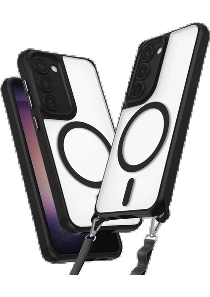 Newface Samsung Galaxy S23 Plus Kılıf Enka Magsafe Silikon Kılıf - Siyah