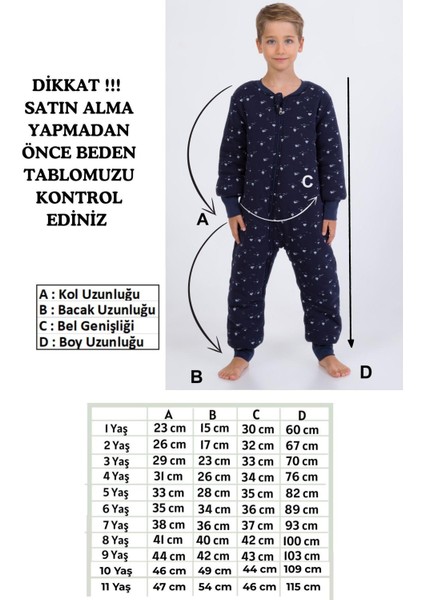 Erkek Çocuk Uyku Tulumu Kalın Elyaf Dolgulu Premium Kalite 2.5 Tog fiyatları