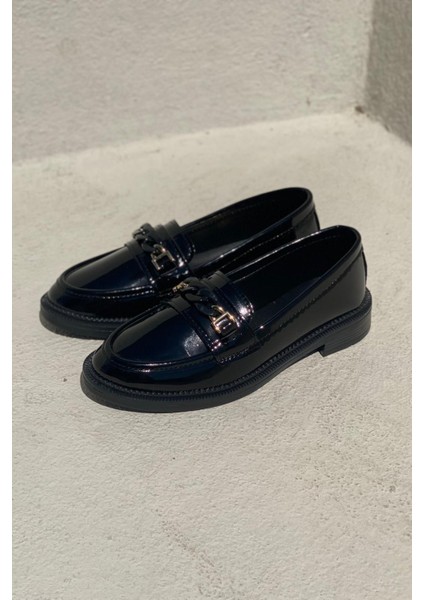 Entra Rugan Siyah Kadın Loafer modelleri