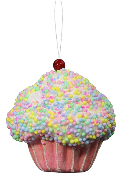 Yılbaşı Süsü Cupcake Pembe 15 cm