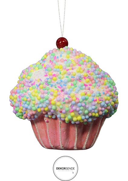 Yılbaşı Süsü Cupcake Pembe 15 cm fiyatları