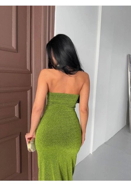 Straplez Simli Uzun Elbise fırsatları