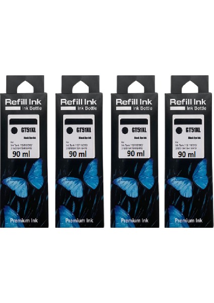 Muadil 5810 / 5820 / 115 / 310 / 315 / 319 / 410 / 415 / 419 / 450 / 455 / 457 GT51XL Bk (X4E40A) (GT-51XL) 4 Adet modelleri