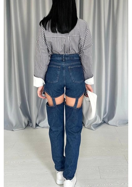 Mavi Askılı Iki Parça Jeans Pantolon fırsatları