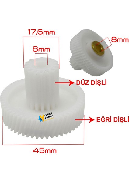 Goldmaster Uyumlu Et Kıyma Makinası Motor Dişlisi (Düz-Eğri Dişli) fiyatları