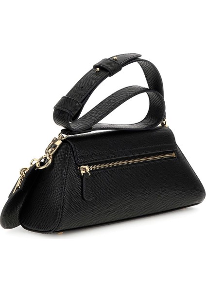 Kadın Kalp Aksesuarlı Geometrik Omuz Çantası - Siyah fiyatları
