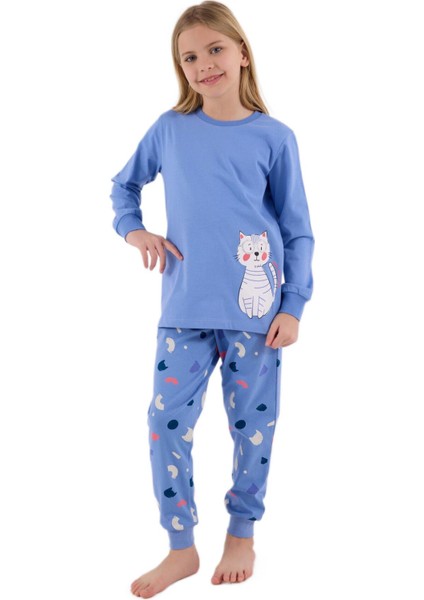 Kız Çocuk Indigo Pijama Takımı 3697-G