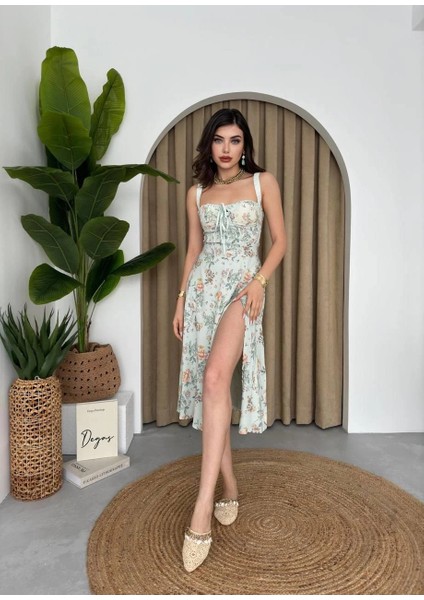 Anjelik Yırtmaç Detaylı Elbise modelleri