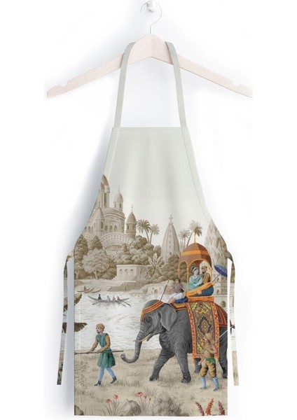 Otantik Manzara Tasarımlı Mutfak Önlüğü (Keten Kumaş, Uluslararası Yıkama ve Solmama Sertifikası)