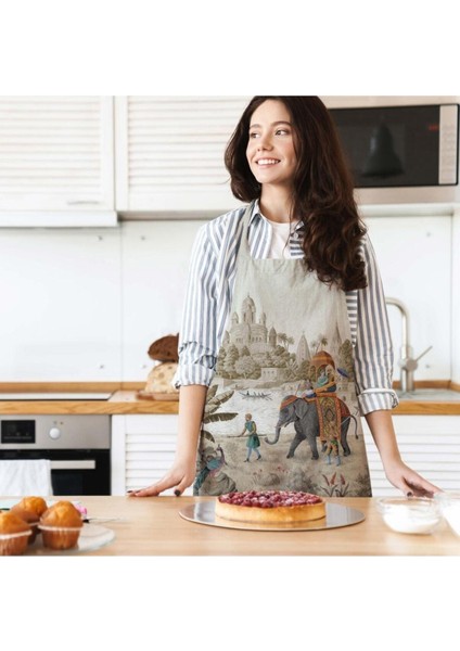 Otantik Manzara Tasarımlı Mutfak Önlüğü (Keten Kumaş, Uluslararası Yıkama ve Solmama Sertifikası) fiyatları