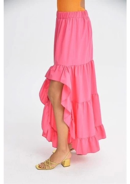 Audrey Fıfrlı Yırtmaç Detay Etek 4037 modelleri