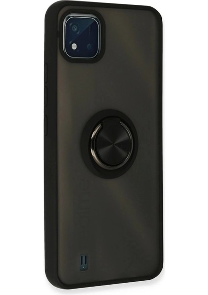 Newface Realme C11 2021 Kılıf Montreal Yüzüklü Silikon Kapak - Siyah modelleri