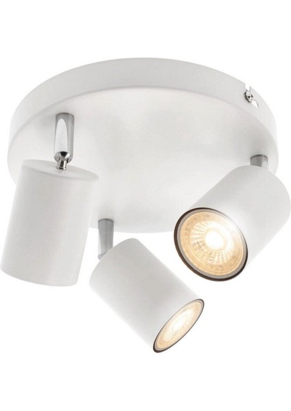 Modern Beyaz Mutfak,salon,giyinme Odası,cafeler Için Gün Işiğı Metal 3lü Spot(Ampul Dahil)