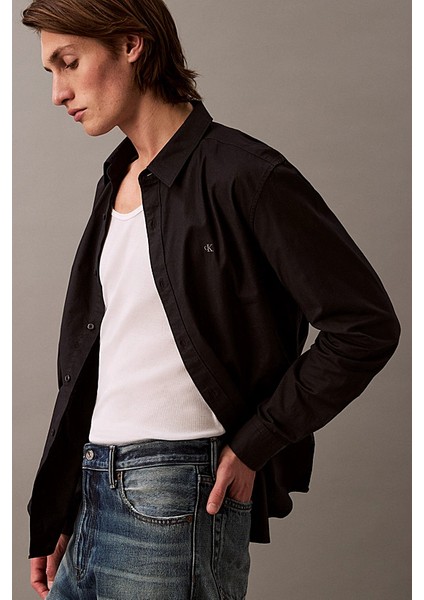 Erkek Klasik Oxford Gömlek - Siyah fırsatları