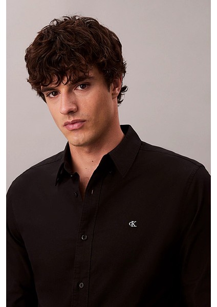 Erkek Klasik Oxford Gömlek - Siyah indirimleri