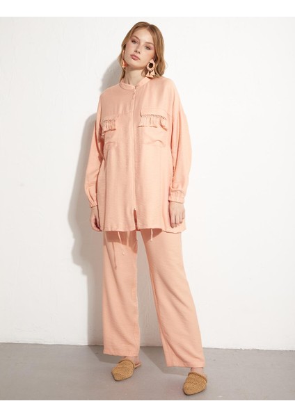 Püsküllü Ikili Takım-Şeftali