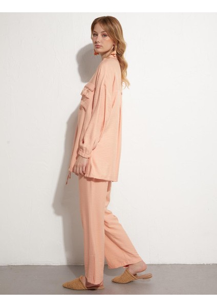 Püsküllü Ikili Takım-Şeftali