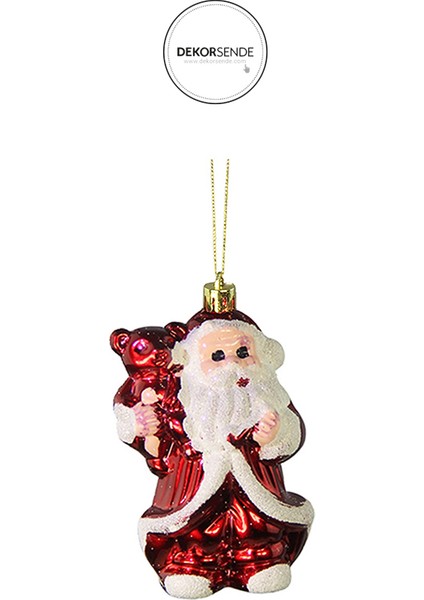 Yılbaşı Süsü 3'lü Noel Baba ve Ev Kırmızı 6 cm modelleri