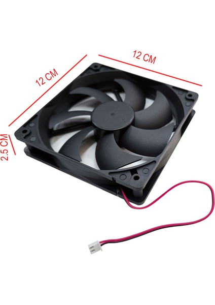 12CM 12V 2 Pinli Kasa Fanı Dc 12V 12CMX12CMX2.5CM 2 Pinli Fan fırsatları