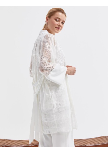 Dantel Ceketli Ikili Takım Ekru