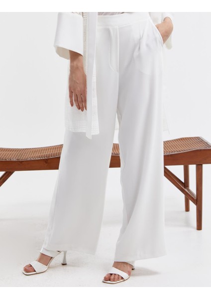 Dantel Ceketli Ikili Takım Ekru