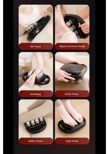 8 Başlıklı Şarjlı Isıtmalı Masaj Aleti fiyatları