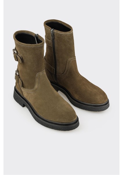 Yeşil Deri Kadın Günlük Bot fiyatları