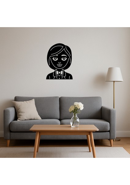 Zarif Smokiniyle Emoji Kadın Dekoratif Tablo - AKMONL3244-1173 fırsatları