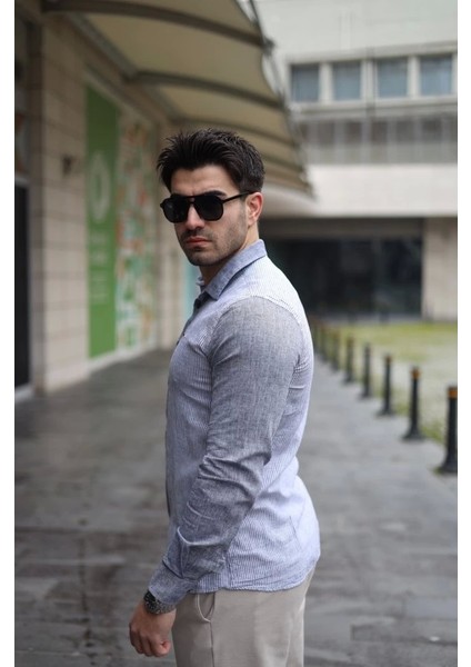 Erkek Pamuklu Keten Kumaş Gömlek fırsatları