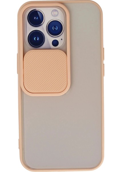 Newface iPhone 13 Pro Kılıf Palm Buzlu Kamera Sürgülü Silikon - Pembe