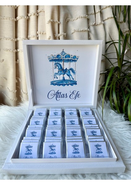 Yeni!! Atlıkarınca Erkek Bebek Çikolası 72LI Bebek Çikolatası Isimli