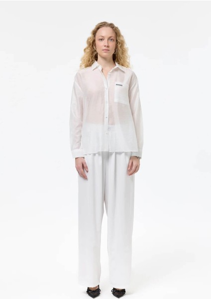 Nakış Detaylı Ekru Kadın Gömlek GML00011 modelleri