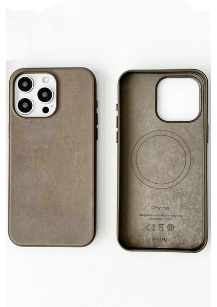 Newface iPhone 15 Pro Kılıf Karen Magsafe Kapak - Kahverengi modelleri