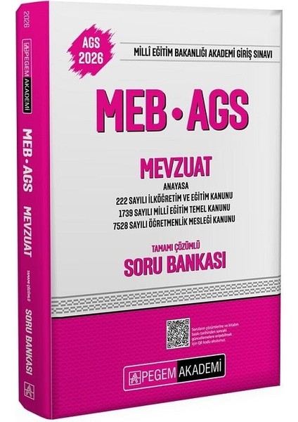 Pegem 2026 Meb-Ags Mevzuat-Anayasa Soru Bankası Çözümlü Pegem Akademi Yayınları