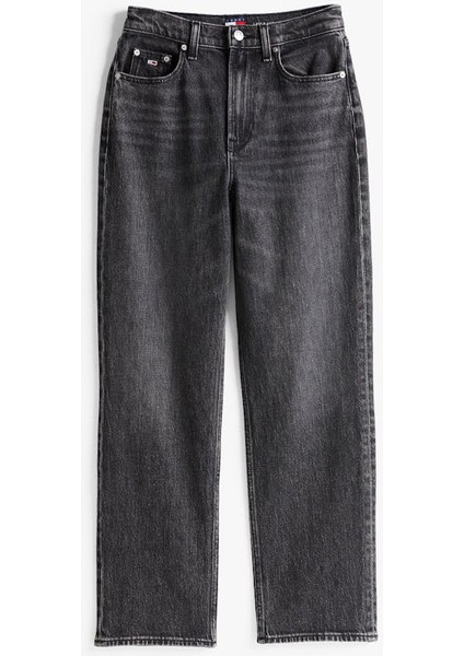 Kadın Layla Yüksek Bel Dar Düz Kesim Jean Pantolon - Eskitme Siyah indirimleri