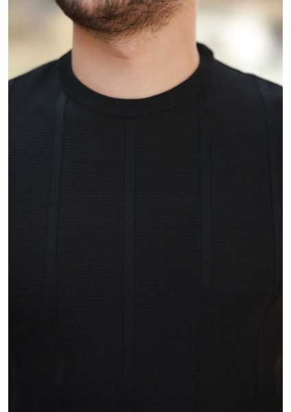 Erkek Desenli Çizgi Kabartmalı Kısa Kollu Tişört modelleri